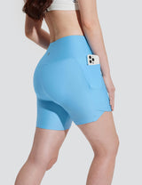 Baleaf Women's Quick Dry Pocket Casual Swim Shorts Ethereal Blue Side