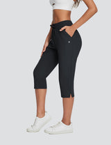 Baleaf Women's UPF 50+ Skin-Friendly High Rise Capris Anthracite Side