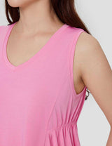 Baleaf Women's V Neck Sleeveless Tunic Tank Tops Plumeria Details