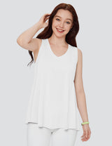 Baleaf Women's V Neck Sleeveless Tunic Tank Tops Lucent White Main