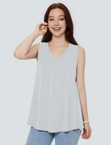 Baleaf Women's V Neck Sleeveless Tunic Tank Tops Limestone Main