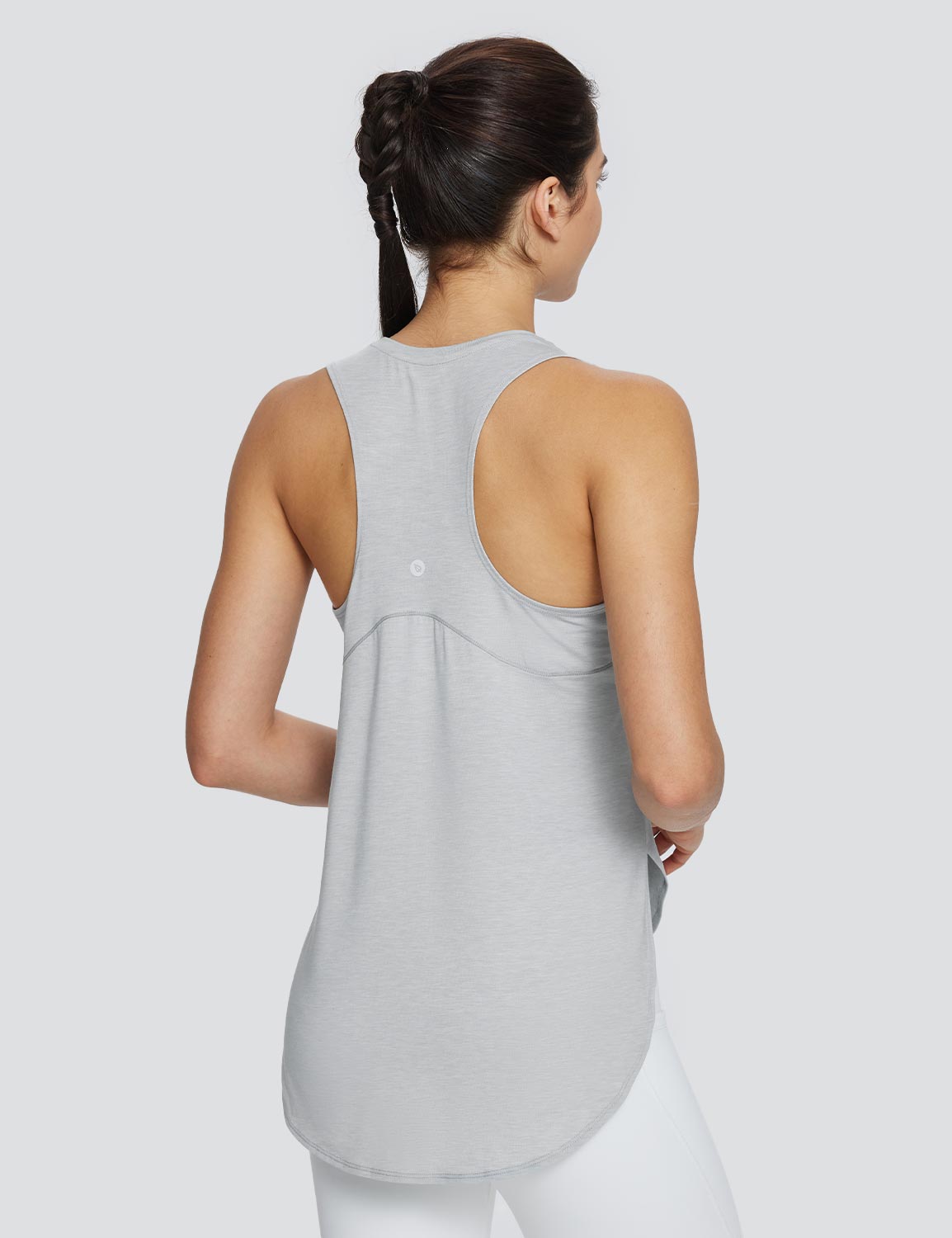 Baleaf Women's Scoop Neck Workout Tank Top Limestone Back