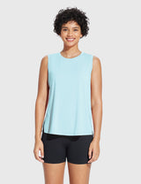 Baleaf Women's Crew Neck Medium-Length Tank Top Pastel Blue Main