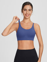 Baleaf Women's Y-Back Low Strength Bra Estate Blue Front