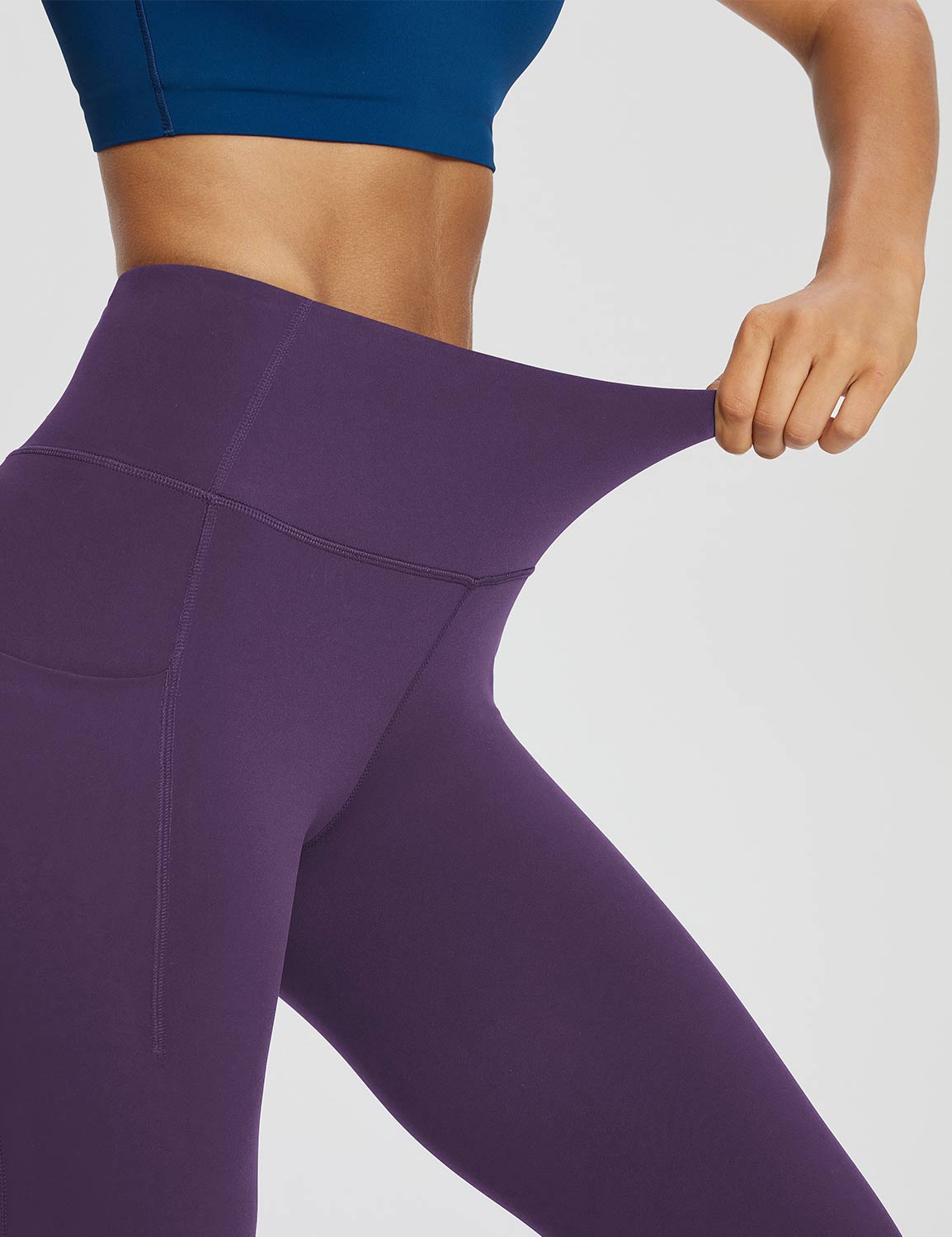 Baleaf Women's High-Rise Quick-Dry Leggings Shadow Purple Details