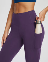 Baleaf Women's High-Rise Quick-Dry Leggings Shadow Purple Front