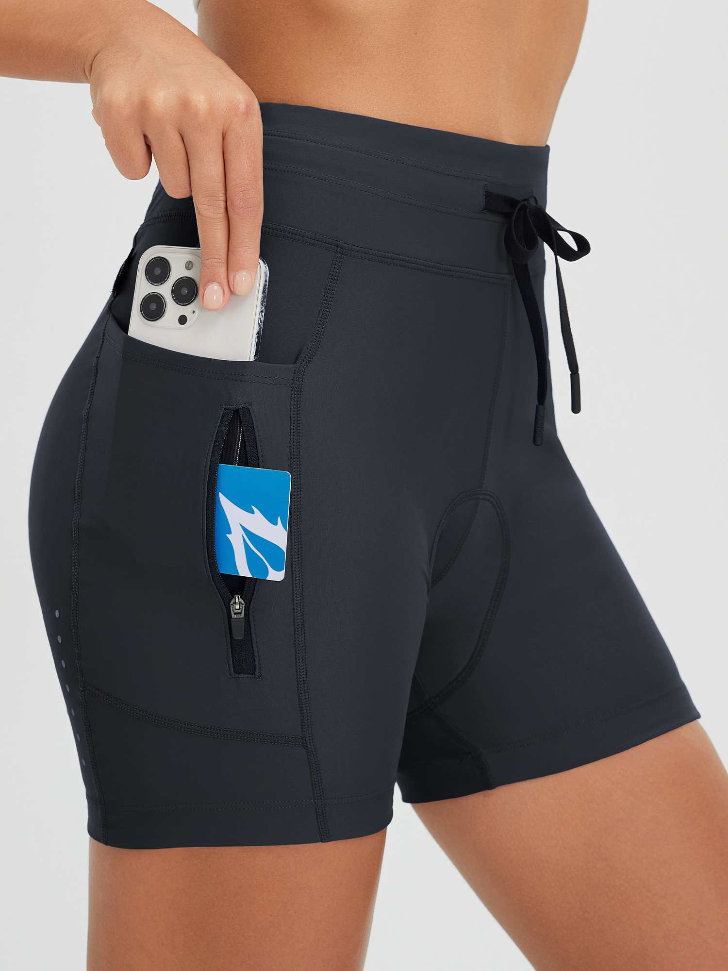 Women's 5' Drawstring Padded Cycling Shorts