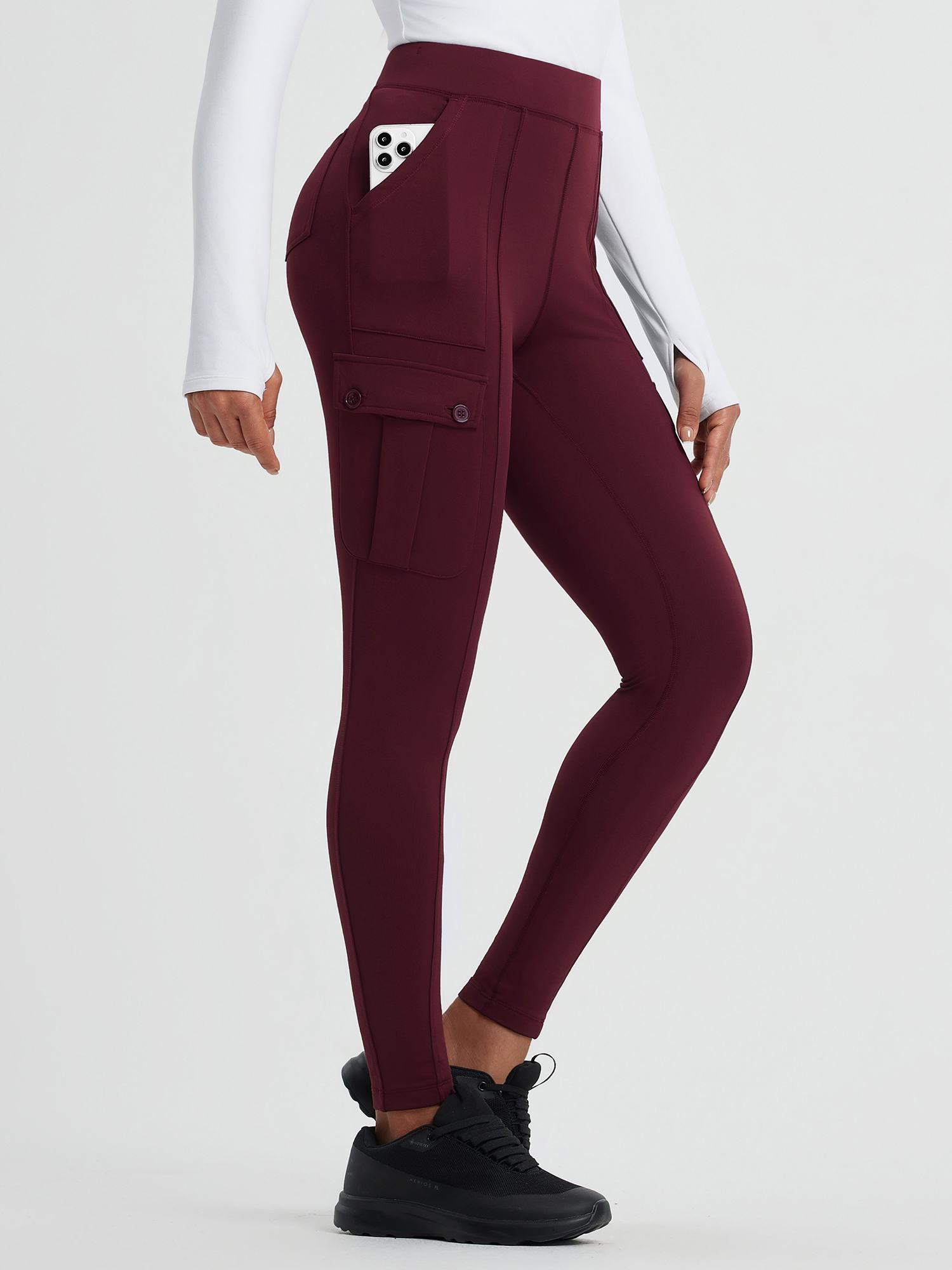 Multi-Pocket Workwear Straight-Leg Knit Fleece Pants