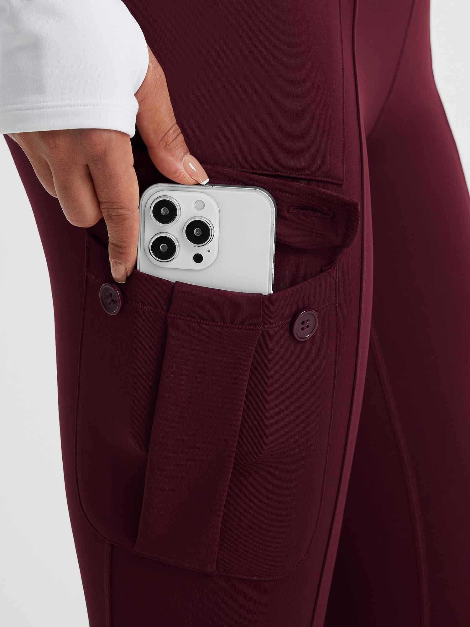 Multi-Pocket Workwear Straight-Leg Knit Fleece Pants