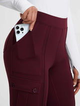 Multi-Pocket Workwear Straight-Leg Knit Fleece Pants