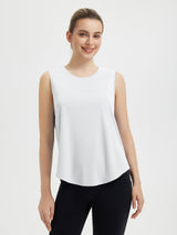 Split Round Hem Slimming Mid-Length Tank Top