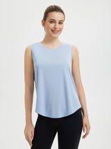 Split Round Hem Slimming Mid-Length Tank Top