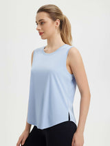 Split Round Hem Slimming Mid-Length Tank Top