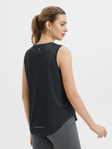 Split Round Hem Slimming Mid-Length Tank Top