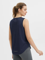 Split Round Hem Slimming Mid-Length Tank Top