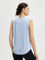 Split Round Hem Slimming Mid-Length Tank Top