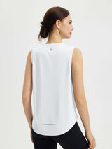 Split Round Hem Slimming Mid-Length Tank Top