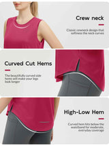 Split Round Hem Slimming Mid-Length Tank Top