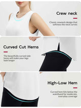 Split Round Hem Slimming Mid-Length Tank Top