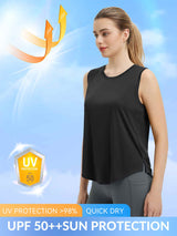 Split Round Hem Slimming Mid-Length Tank Top