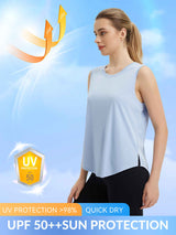 Split Round Hem Slimming Mid-Length Tank Top