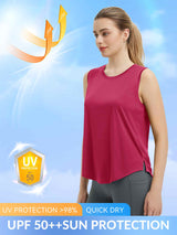 Split Round Hem Slimming Mid-Length Tank Top