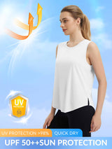 Split Round Hem Slimming Mid-Length Tank Top