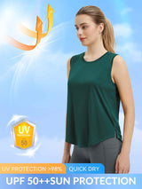 Split Round Hem Slimming Mid-Length Tank Top