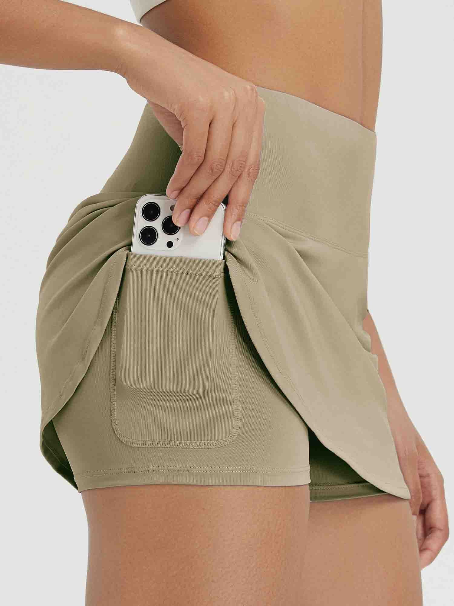 High Waisted Casual Knit A-Line Skort