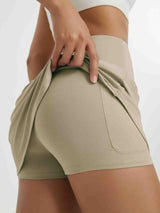 High Waisted Casual Knit A-Line Skort