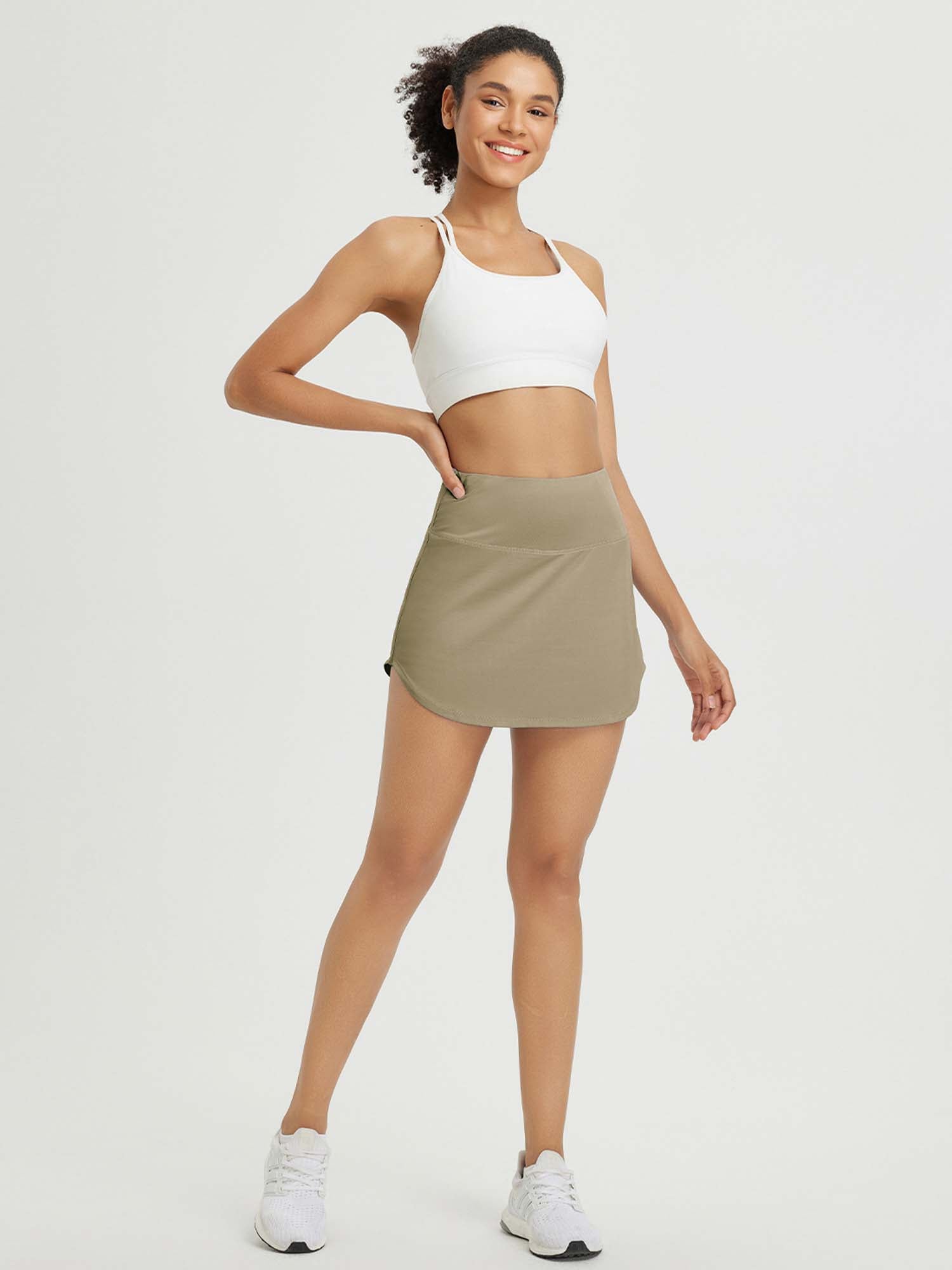 High Waisted Casual Knit A-Line Skort