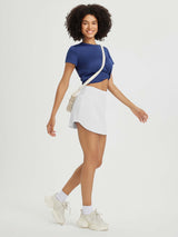 High Waisted Casual Knit A-Line Skort
