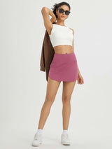 High Waisted Casual Knit A-Line Skort