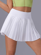 Evening Drift 2+1 Zipper Pockets Pleated Skirt