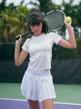 Evening Drift 2+1 Zipper Pockets Pleated Skirt