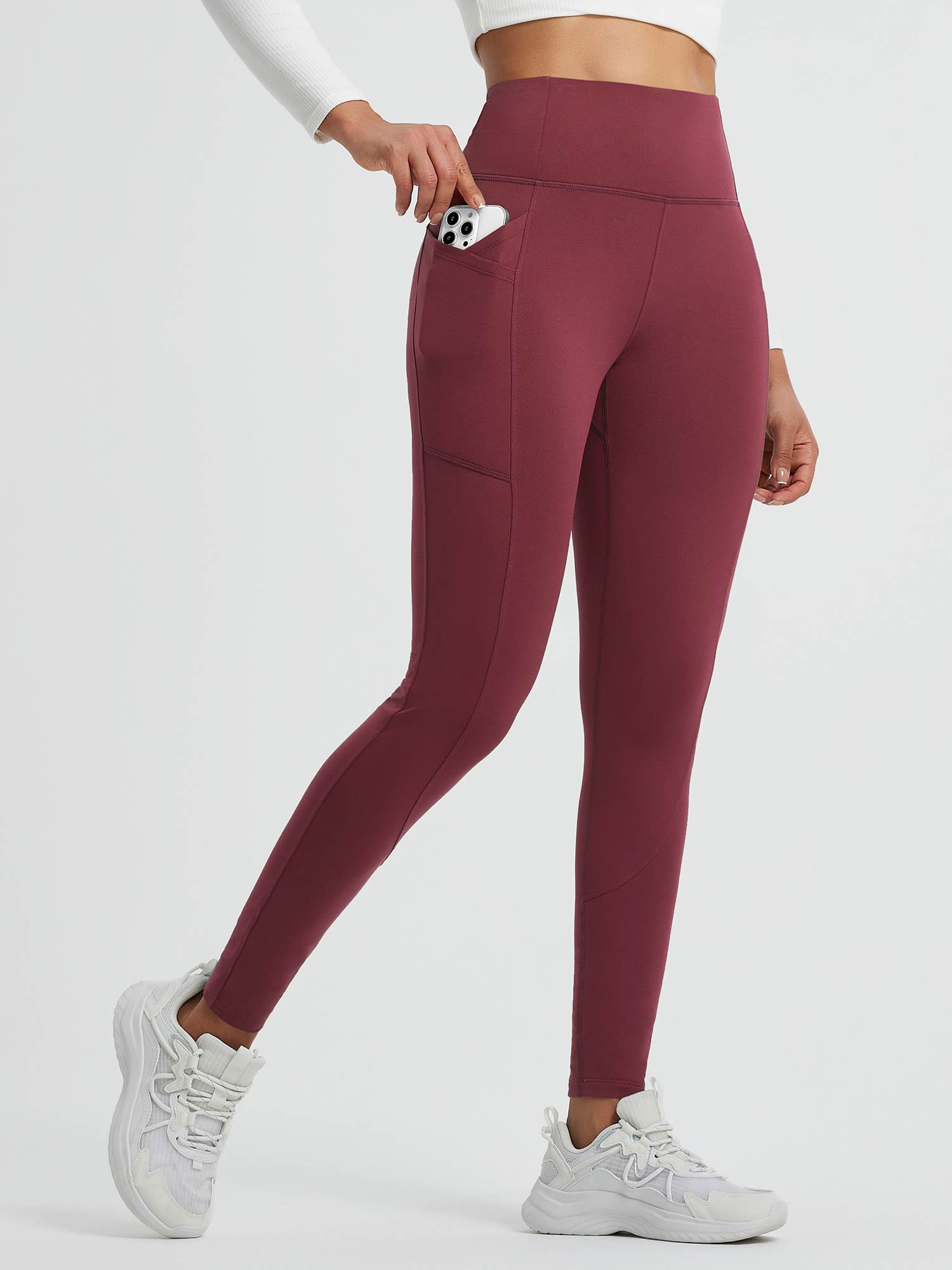 Running Cross Pocket Fleece Tight Leggings
