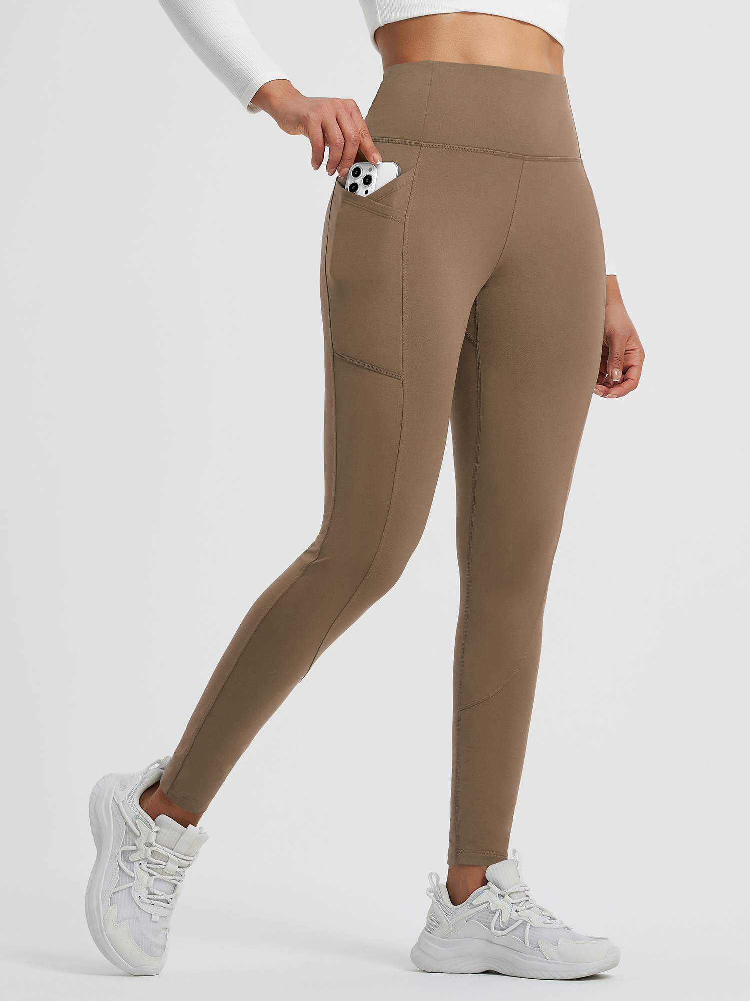 Running Cross Pocket Fleece Tight Leggings