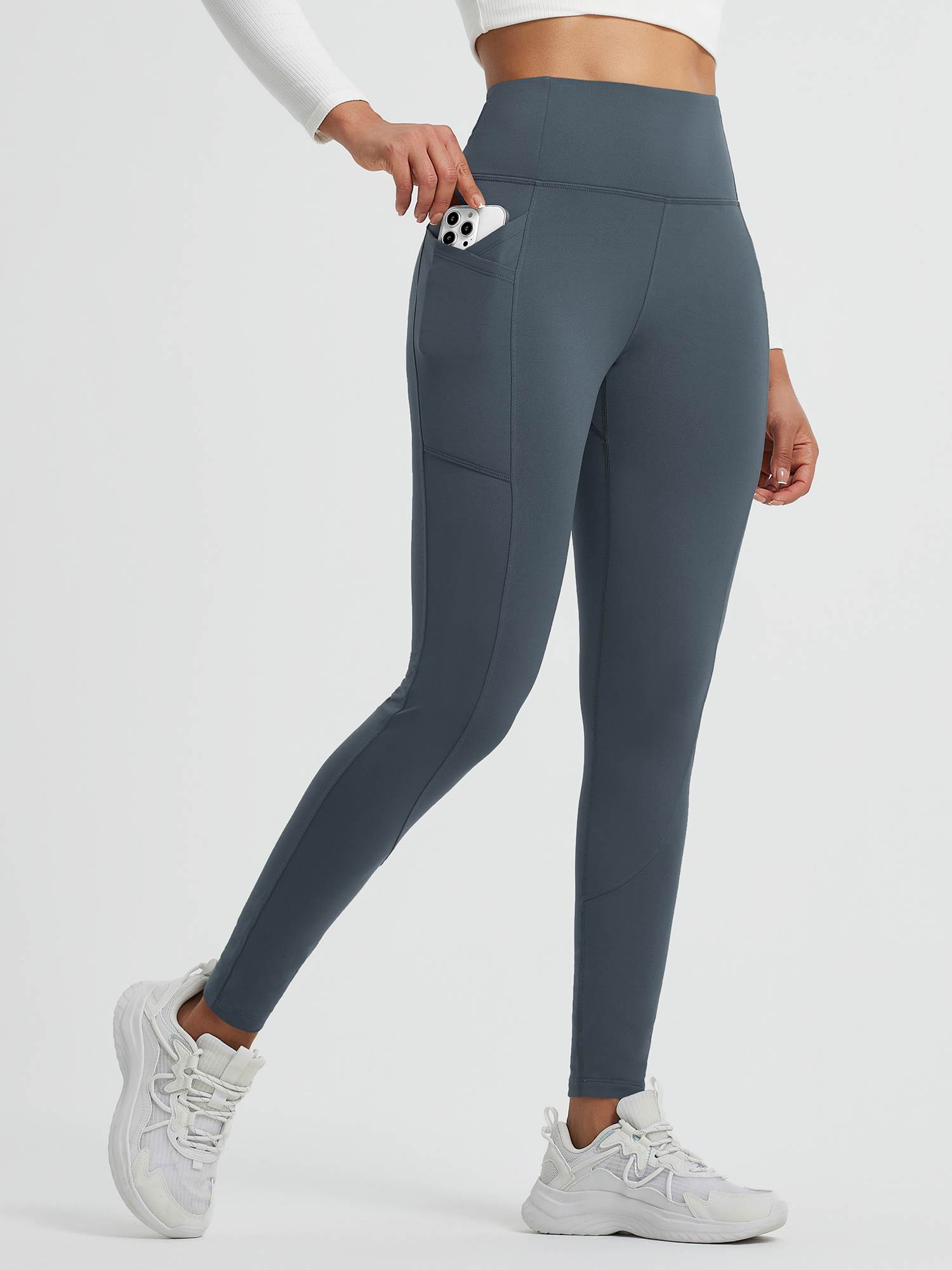 Running Cross Pocket Fleece Tight Leggings