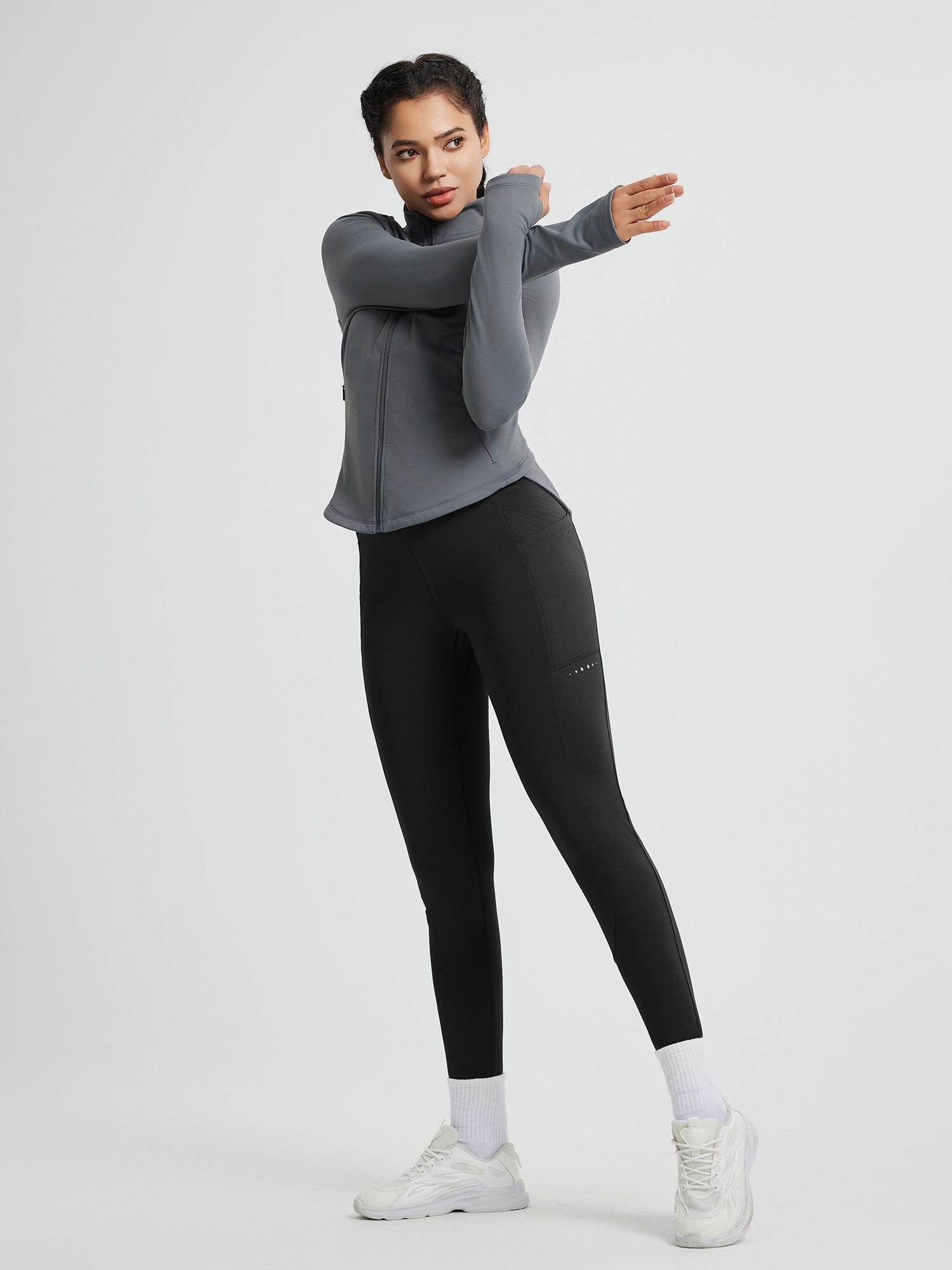 Running Cross Pocket Fleece Tight Leggings
