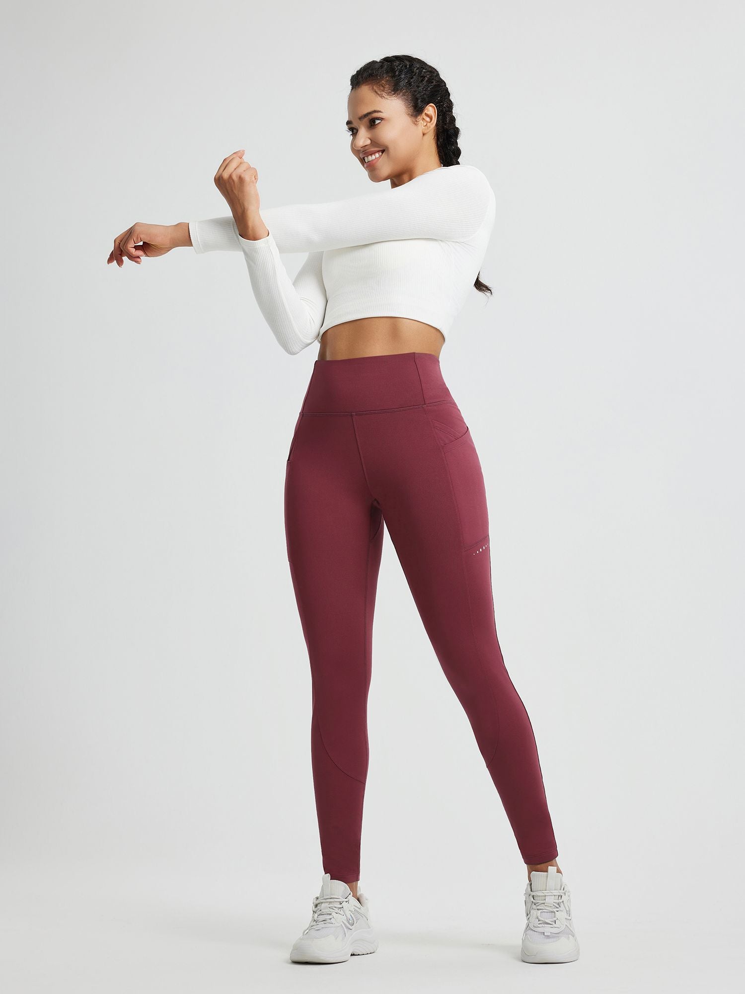 Running Cross Pocket Fleece Tight Leggings