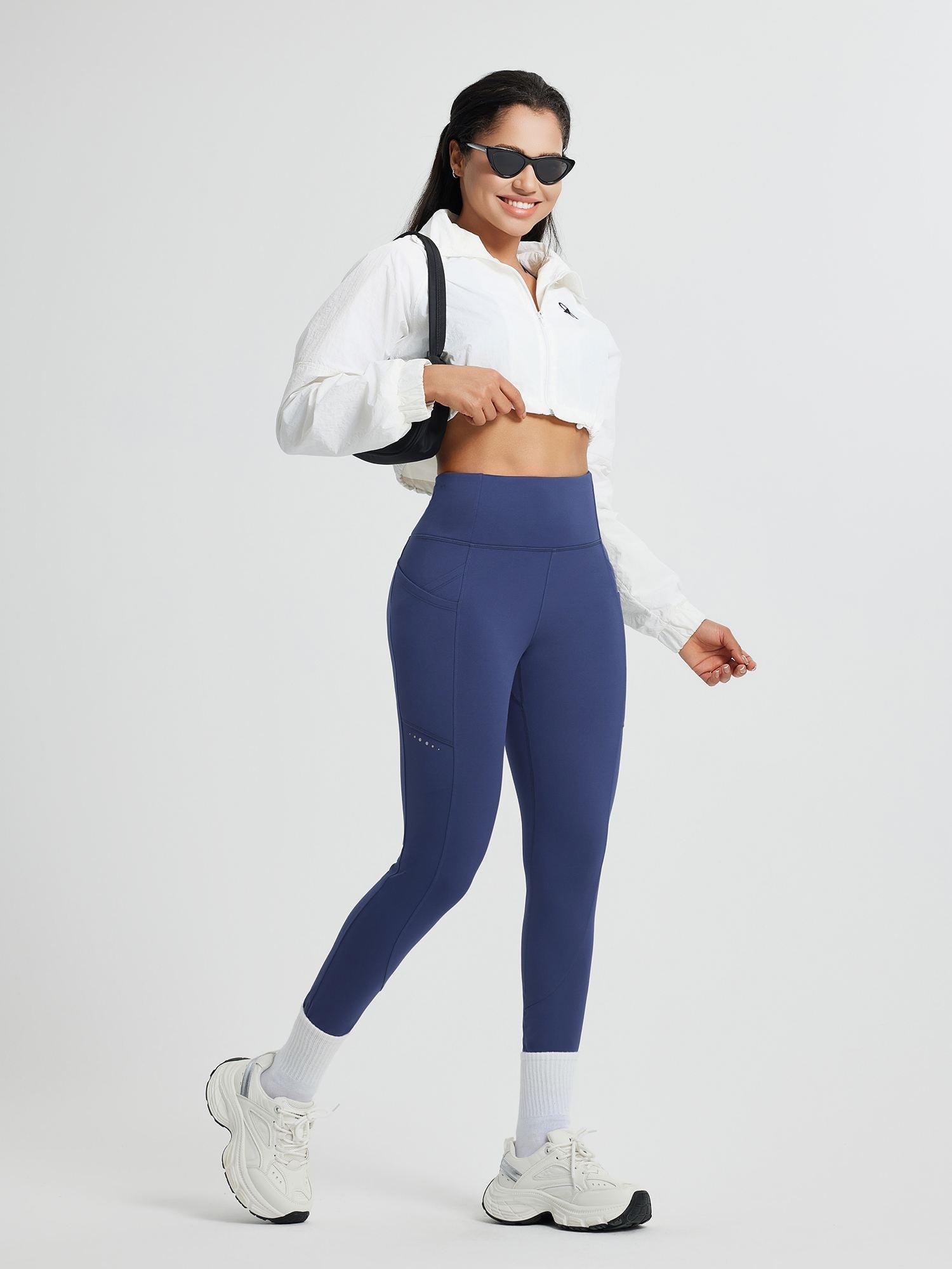 Running Cross Pocket Fleece Tight Leggings