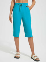 15' Knit Elastic Waist Beach Capris