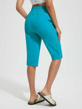 15" Knit Elastic Waist Beach Capris