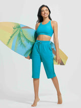 15" Knit Elastic Waist Beach Capris