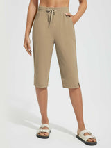 15" Knit Elastic Waist Beach Capris