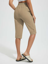 15' Knit Elastic Waist Beach Capris