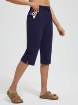 15" Knit Elastic Waist Beach Capris