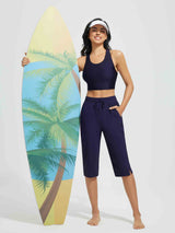 15' Knit Elastic Waist Beach Capris