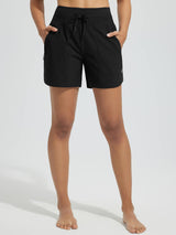 5" Knit Knit Zip Elastic Waist Short Beach Shorts
