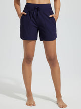5" Knit Knit Zip Elastic Waist Short Beach Shorts